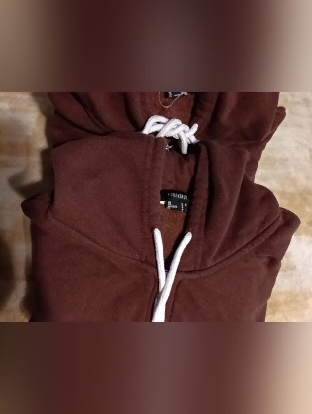 Forever 21 Cropped Full Zip up Hoodie brown Size Small